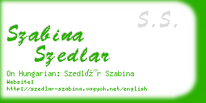 szabina szedlar business card